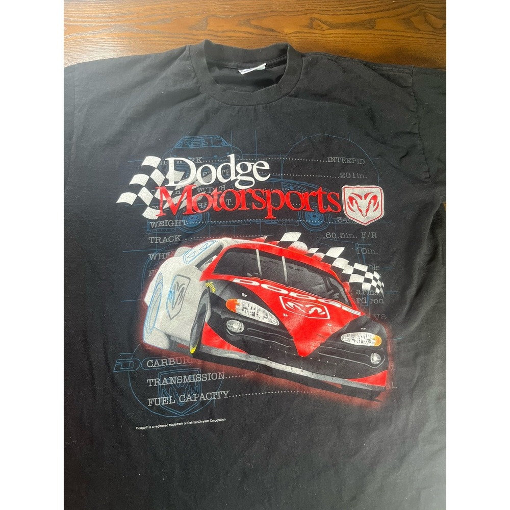 Vintage 90s Y2K Dodge Motorsports Nascar Racing Mopar Chrysler T Shirt Mens XL